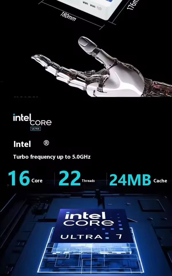 AI-200 - Mini Desktop - AI Computer - 7 inch x 7 inch