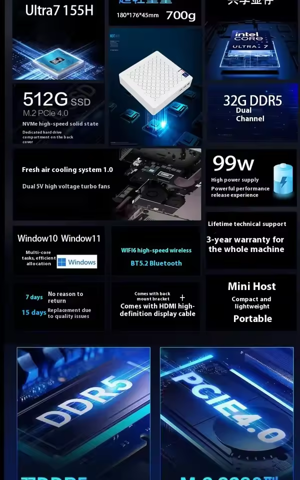 AI-200 - Mini Desktop - AI Computer - 7 inch x 7 inch